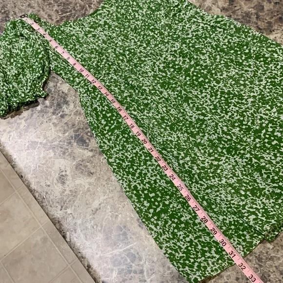 Abercrombie & Fitch Green Puff Sleeve Mini Dress NWT Medium Tall - Picture 12 of 12
